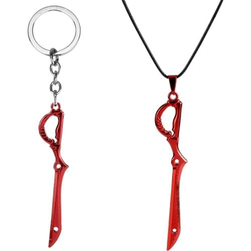 New Anime KILL la KILL Keychain Matoi Ryuuko Weapon Sword Metal Keyring Rope Chain Pendant Necklace Car Key Chains Key Holder