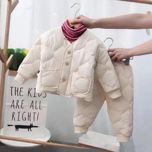 Toddler Childrens Clothing Winter Set Boy Girl Autumn Winter Clothes Casual baby girls boys clothes Padded Clothes Home 2pcs