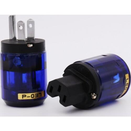 One pair P-037 Platinum Plated Power plug Power Connecor+ C-037 IEC Connecter DIY Power Cable US