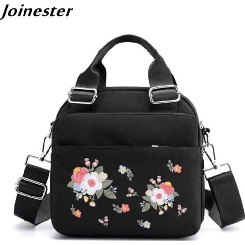 Nylon Embroidered Women Backpacks Water Proof рюкзак женский Cute Schoolbags for Girls Lightweight Function Bags bolsa feminina