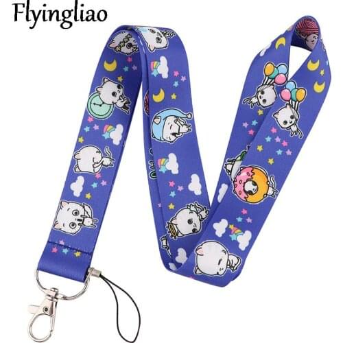 Cartoon Animals Cats Lanyard for Keys Phone Cool Neck Strap Lanyard for Camera Whistle ID Badge Cute webbings ribbons Gifts
