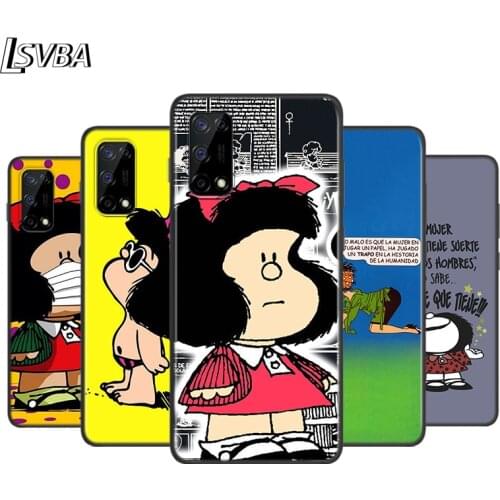 Cartoon Girl Mafalda Silicone Cover For Realme V15 X50 X7 X3 Superzoom Q2 C11 C3 7i 6i 6s 6 Global Pro 5G Phone Case