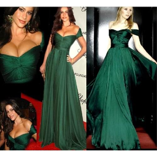 Vestidos 2015 Emerald Green Chiffon Prom Dress Evening Women Dress With Pleats