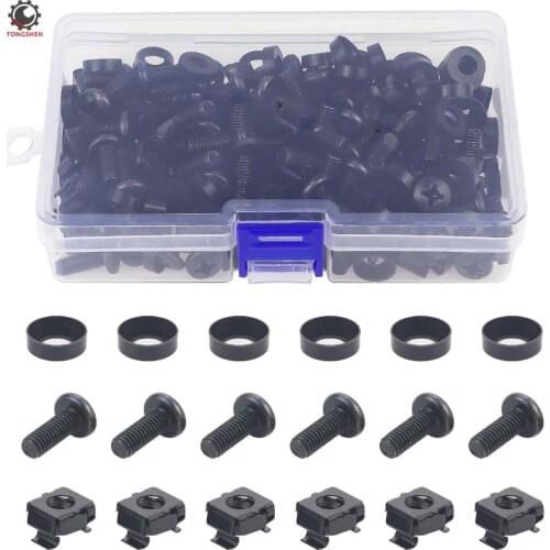 M6 x 16mm Rack Mount Cage Nuts Screws and Washers M6 Screws Cabinet Rack Mounting Fixing Screws for Rack Mount Server Shelves