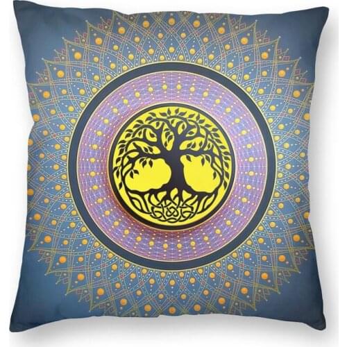 Vibrant Tree Of Life Square Throw Pillow Case Home Decor 3D Double-sided Print Cushion Cover for Living Room
