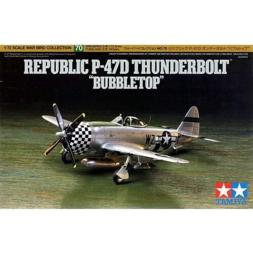 1/72 Republic P-47D Thunderbolt Bubbletop Assembly Airplanes Model Building Kits Static Hobby Toys For Adults DIY TAMIYA 60770