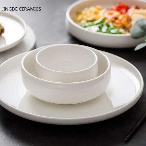 1PC Japanese Style Black Solid Color Ceramic Plate Rice Noodles Bowl Kitchen Restaurant Hotel Supplies Breakfast Sushi Cake Dish