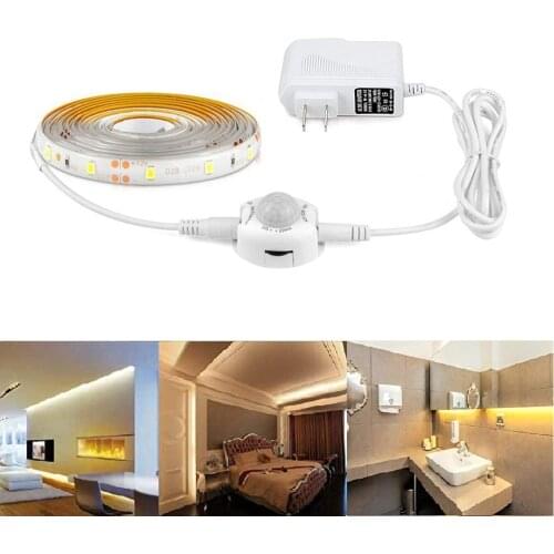 Wireless PIR Motion Sensor LED Strip light 12V Auto on/off Stair Wardrobe Closet kitchen LED Light lamp 110V 220V 1M 2M 3M 4M 5M