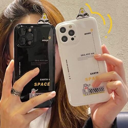 Tobebest Rocket Astronaut Pattern Phone Cases for iPhone 12 Pro Max 11 X XS Max XR 7 8 Plus 12mini Soft IMD Shell ins popular
