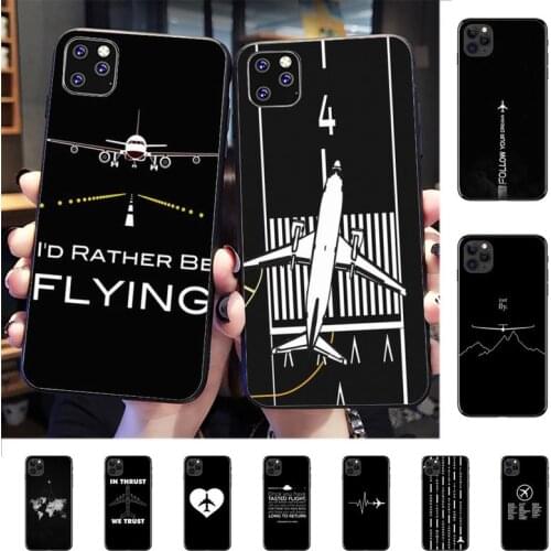 YNDFCNB Aircraft Helicopter Airplane Pilot fly Phone Case for iPhone 8 7 6 6S Plus X 5S SE 2020 XR 11 12 mini pro XS MAX