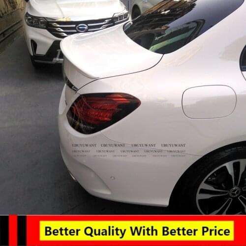 For Mercedes Benz W205 C-class 2015 2016 2017 2018 2019 ABS Primer Color Exterior Rear Spoiler Tail Trunk Boot Wing Decoration
