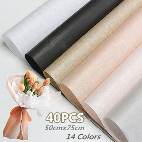 40pcs 50x75cm DIY Tissue Paper Gift Flower Packing Wrapper Bouquet Wrapping Paper Craft Paper Scrap Book Floral Wrapping