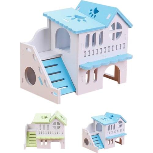 Dorakitten 1pc Hamster Cage House Double Layers Hamster Climbing House Hamster Plastic Hideout Hamster Cage House Pet Supplies