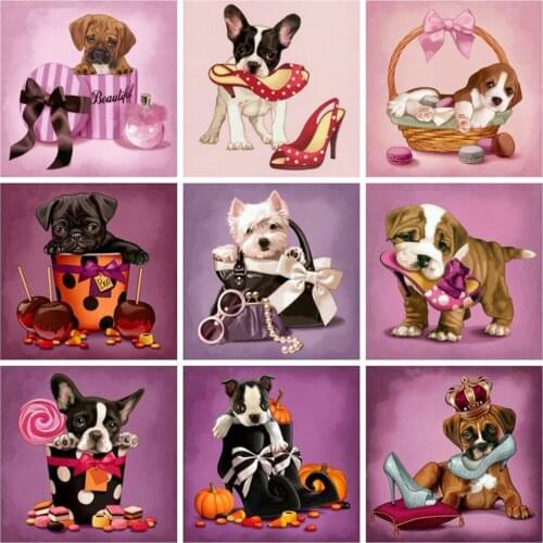 EverShine Diamond Embroidery Full Drill Dog Picture Rhinestones Diamond Painting Animal Cross Stitch Mosaic Kits Home Decor