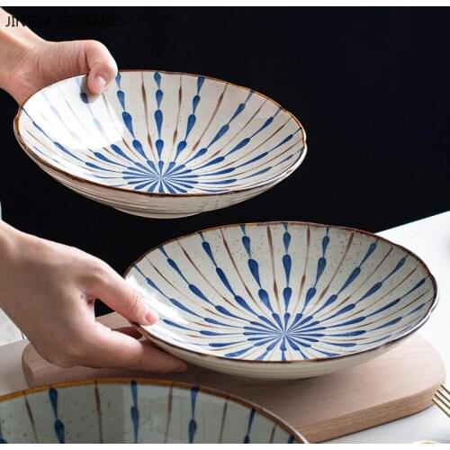 Japanese-style Porcelain Dishes Plates Food Dinner Plate Ceramic Steak Plate Salad Soup Bowl Restaurant Hote Kitchen Dinnerware