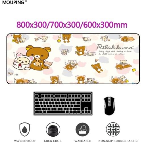 Mouse Pad Gamer Girl Accessorie Kawaii for Bears Pc Mousepad Yellow Keyboard Gaming Accessories Carpet Desk Mat Rug DropShipping