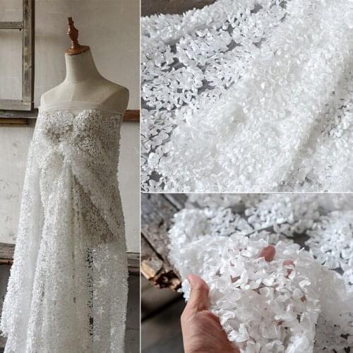 Lace81 1yard Designers Fabric Embroidery Hollowed-out Net Cloth For Wedding Three-dimensional Flower Ball Lace Party Decoration