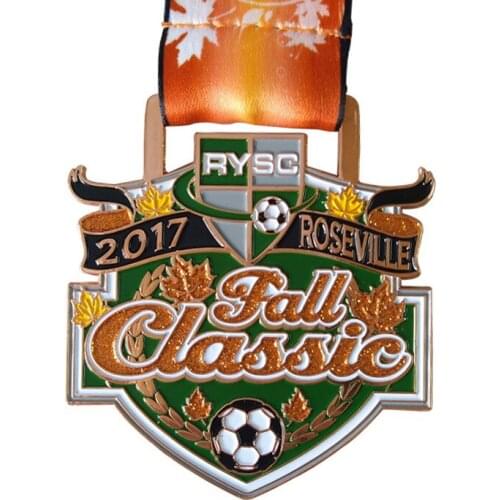 Copper Plating Zinc Alloy Glitter Sports Medal