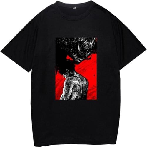 Fashion Cool Demon Casual Cool Short Sleeve O-Neck Clothes Anime Devilman Crybaby Printed T-Shirt Unisex