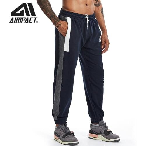 Aimpact Patchwork Cotton Pants for Men New Fashion Casual Sweatpants Male Sport Running Jogging Track Pants Fit Trousers AM5214