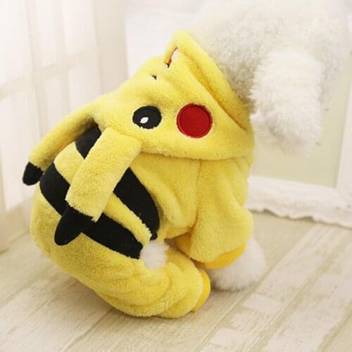 Soft Pet Dog Jumpsuits Winter Warm Flannel Dog Cat Clothes for Small Dogs Cartoon Pet Costume Hoodies Chihuahua Pug Coat Pajamas