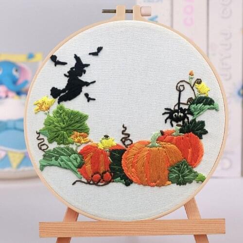 Embroidery Kit Halloween Embroidery Designs Embroidery Hoop Emboridery Threads Contains Materials and Tool DIY Craft Gift to Mom