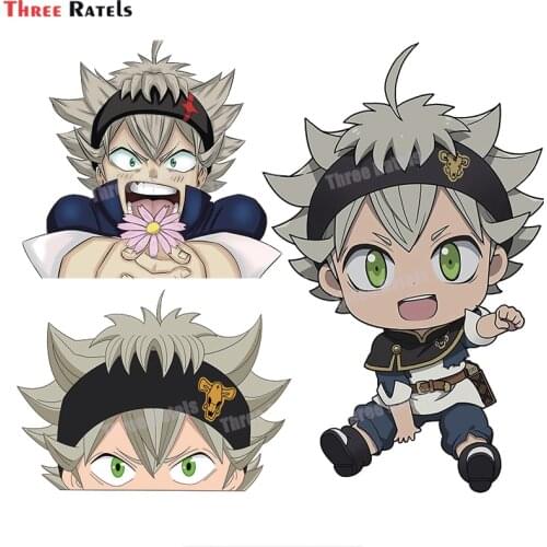 Three Ratels B371 Asta Black Clover Windshield Sticker For Peugeot Waterproof Decals Vinyl Material Film