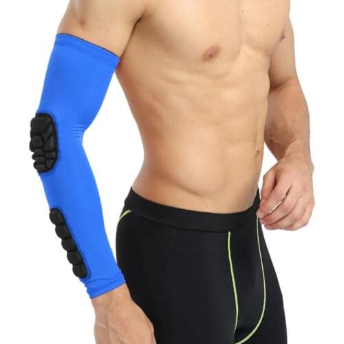 1 Pcs Elbow Pads Protector Armband Sport Safety Basketball Sleeves Arm Heaters Honeycomb Sponge Non-slip Compression