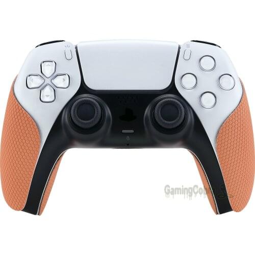 PlayVital Coral Anti-Skid Sweat-Absorbent Controller Grip Textured Soft Rubber Pads Handle Grips for PS5 Controller