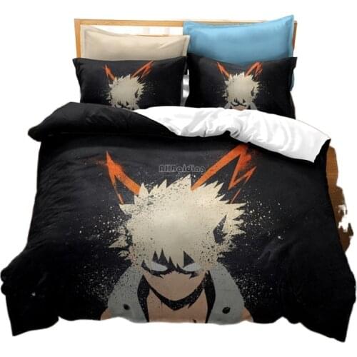 New My Hero Academia Cosplay 3d Bedding Set Bakugou Katsuki Todoroki Shouto Duvet Cover Pillowcase Anime Bed Linen Bedclothes