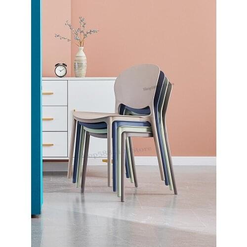 Nordic Dining Chair Home Net Red Chair Backrest Leisure Chair Thickened Plastic Girl Heart Bedroom Book Chair Simple And Stylish