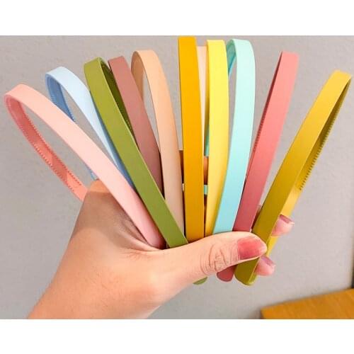 5pcs Thin-edged Girl Headbands Solid Color Hairbands Korean Headwear Sweet Hair Hoop Women Hair Accessories Female Hair Ornament