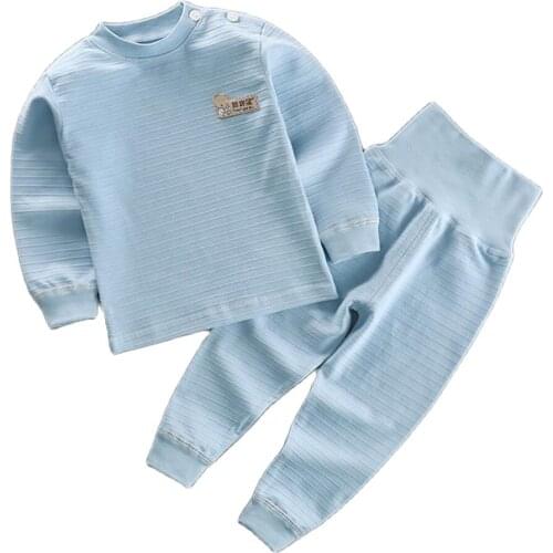 1-4Y Toddler Boys Girls Pajamas Unisex Kids Clothing Sets Top And Pants Set 100% Cotton Sleepwear Nightwear Clothes Home To Wear