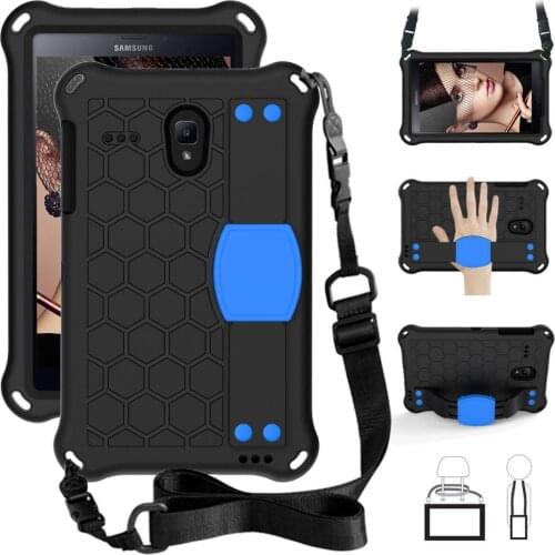 EVA Foam Case with Shoulder Strap for Samsung Galaxy Tab A T380/T385/T387/Tab E T377/Tab 4 T330 8.0 Kids Durable Cover+Pen