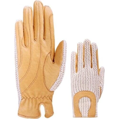 Cavassion Equestrian Pig Leather Gloves Anti-slip Hand Gloves when Knight Riding Horse Horse Riding Saddlery Equipments