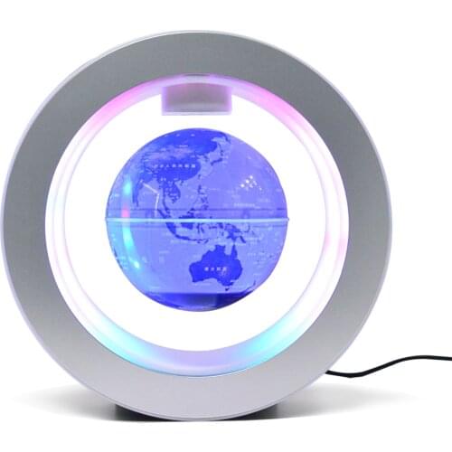 Floating Globe 4 Inch Magnetic Levitation Rotating World Map with Multicolor Light Base Creative Anti Gravity Globe Lamp