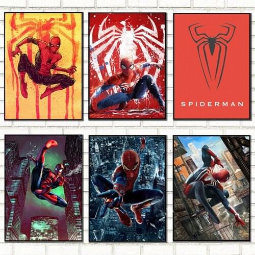 Marvel Movie Spider-Man Posters and Prints Superhero Canvas Painting Wall Art Picture Kids Room Home Decor Cuadros