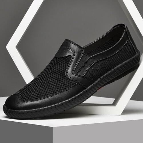 Mens Shoes Casual Luxury Brand Summer Men Loafers Leather Moccasins Light Breathable Slip on Boat Shoes New