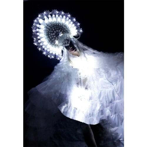Luxury super queen light up costumes DS Party Dress Led Luminous Masquerade Cosplay Clothes stage show dress