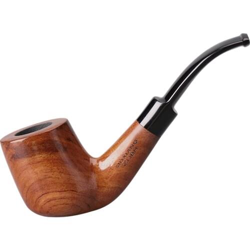 RU-Classical Rosewood Tobacco Pipe 9mm Filters Bent Saddle Mouthpiece Kevazingo Wood Smoking Pipes with 10 Tools Kit Gift ad0029