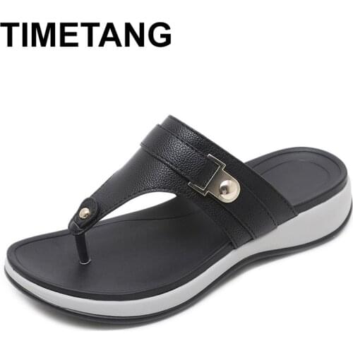 TIMETANG2019 summer women sneakers Shoes Summer beach flat platform woman flip flops Women wedge shoes plus size 35-42E067