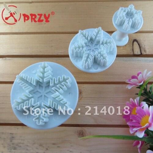 Snow new Fondant Cake Decorating Making Embosser Cutter Tool 3pcs/Set Cookie Cutter NO.:FO-022