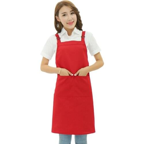 Supermarket coffee shop restaurant nail apron custom printed logo Korean fashion kitchen waterproof cotton womens overalls
