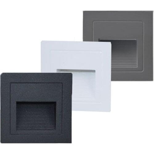 6PCS 1/3W Outdoor LED Step Stair Light IP65 Waterproof Wall Corner Light 86X86MM Recessed Stair Lights Landscape Deck Step Light