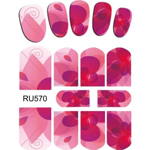 UPRETTEGO NAIL ART NAIL WATER STICKER DECAL FULL COVER FLOWER LILY DAISY X RAY FLORAL DEW WATER PETALS RU565-570
