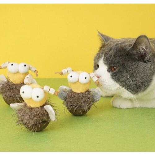 Lovely Kitten Game Scratching Funny Small Pet Cat Mint Dog Play Dolls Bee Chew Toys Interactive Chewing Toy Set
