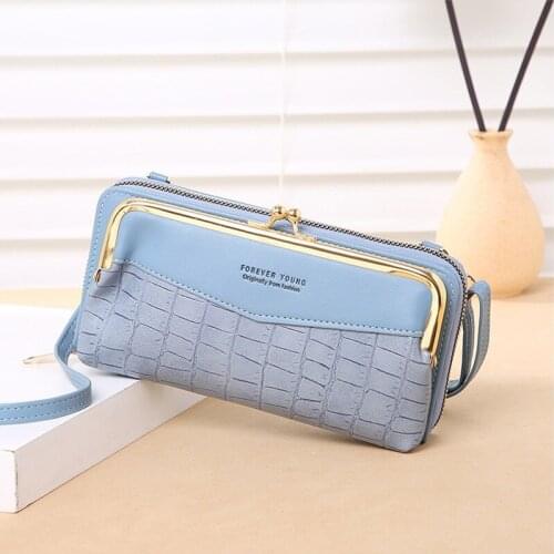 Female Embossed Crocodile Pattern Messenger Bag Large Capacity Diagonal Lady Bag Fashion Leather Zipper Horizontal Women Wallet