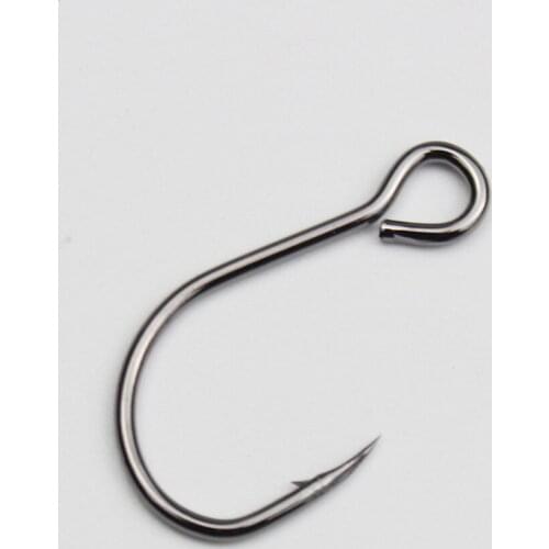 10pcs/lot Big eye horse mouth hooks black with barbed hook Carp Hook High Carbon Steel Sea Fishinhook Fly Fishing Tackle