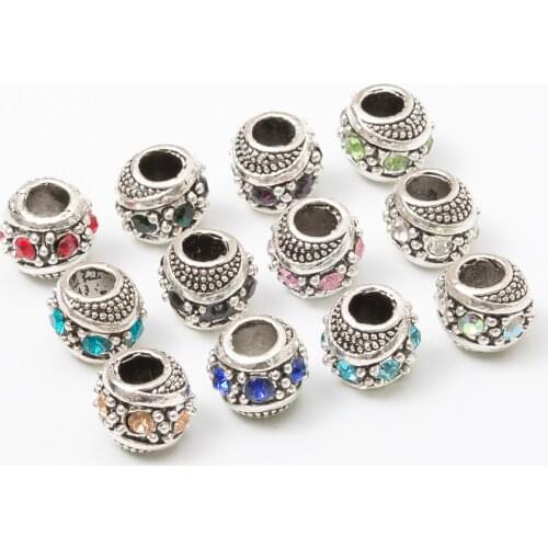 10Pcs/Lot Silver Plated Charms Beads European DIY Beads Fit Pandora Charms Bracelets & Bangle Fashion Jewelry js1014