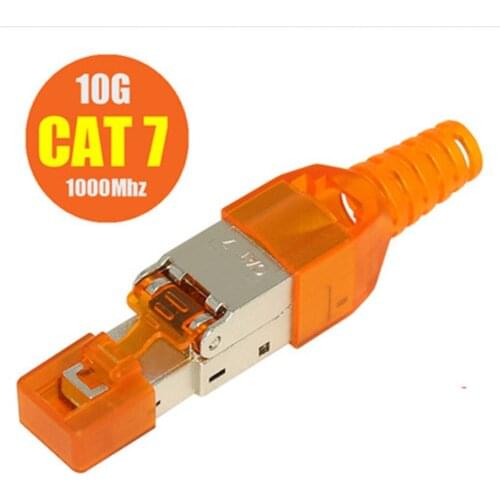 RJ45 Connector Cat6A Cat7 Cat8 Rj45 Ethernet Cable Plug Connectors Tool-Free Crimping Shielded LAN Corner Network Cable Adapter
